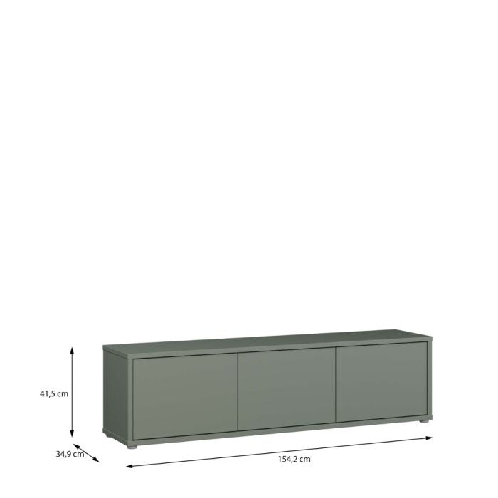 Bloc Wide TV Cabinet in Sage Green - Industrious Decor
