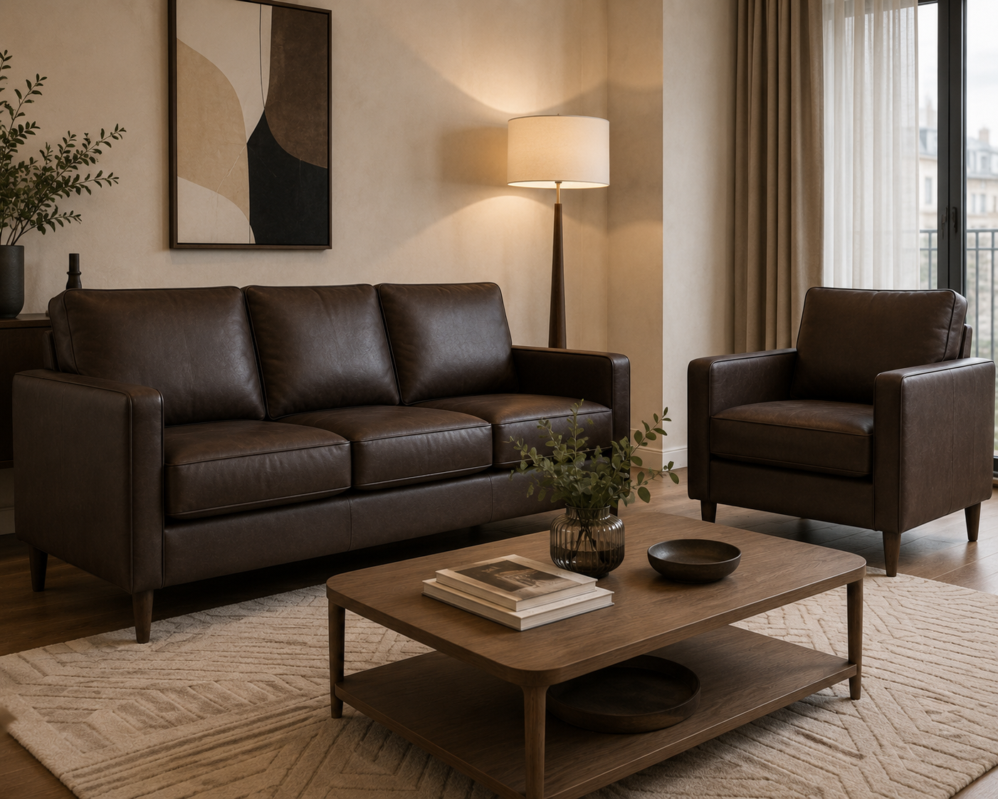 Kelso Armchair — Brown Faux Leather | CRIB 5 | In Stock