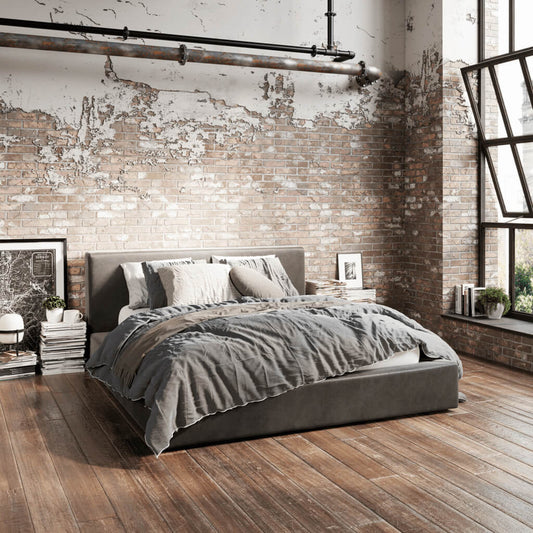 Bowery Double Bed — Grey - Industrious Decor