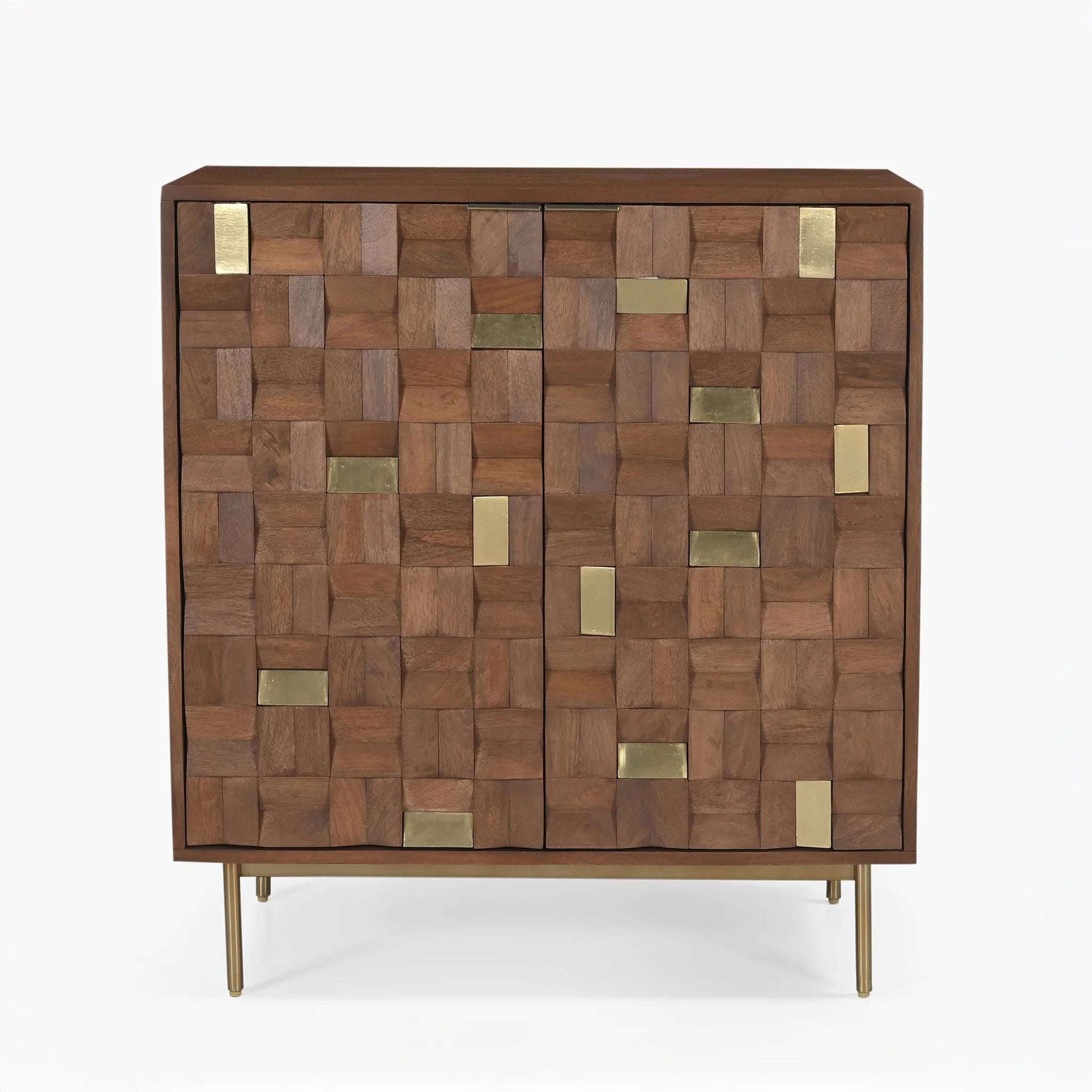 Brass and Wooden Cabinet