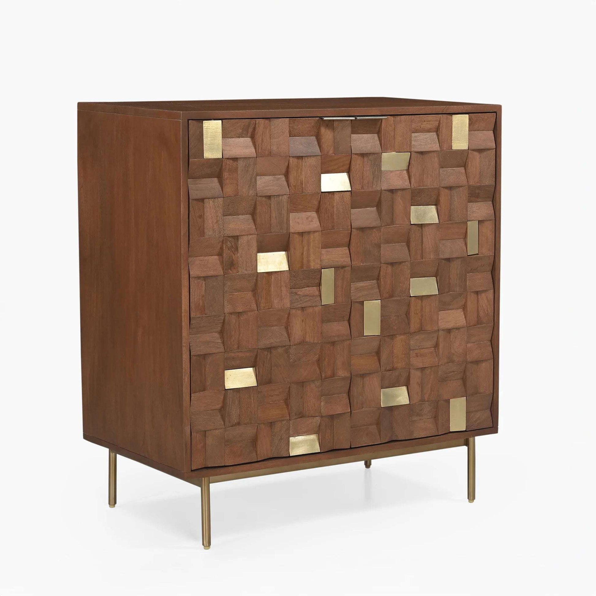 Brass and Wooden Cabinet