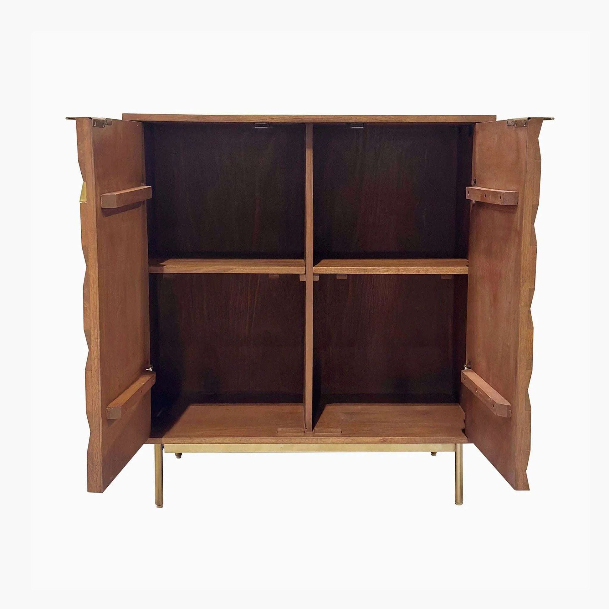Brass and Wooden Cabinet