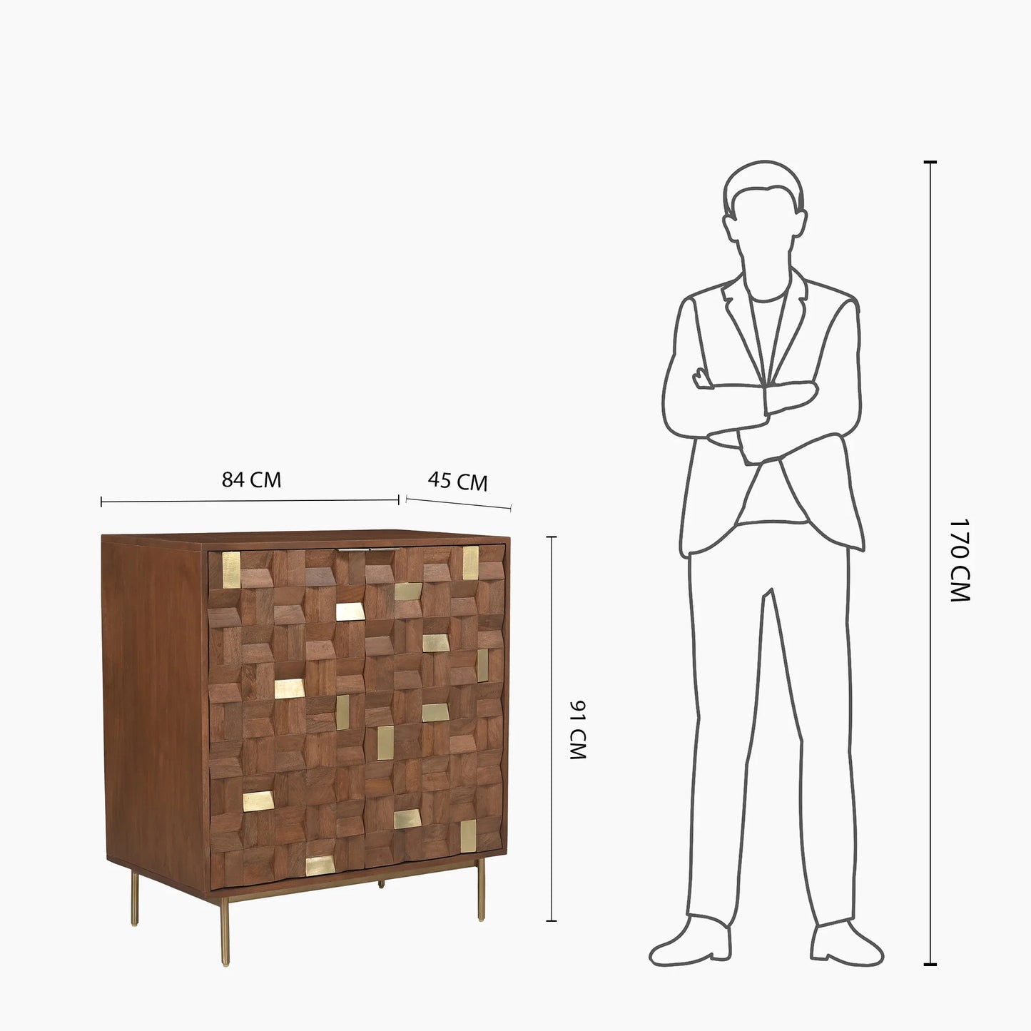 Brass and Wooden Cabinet