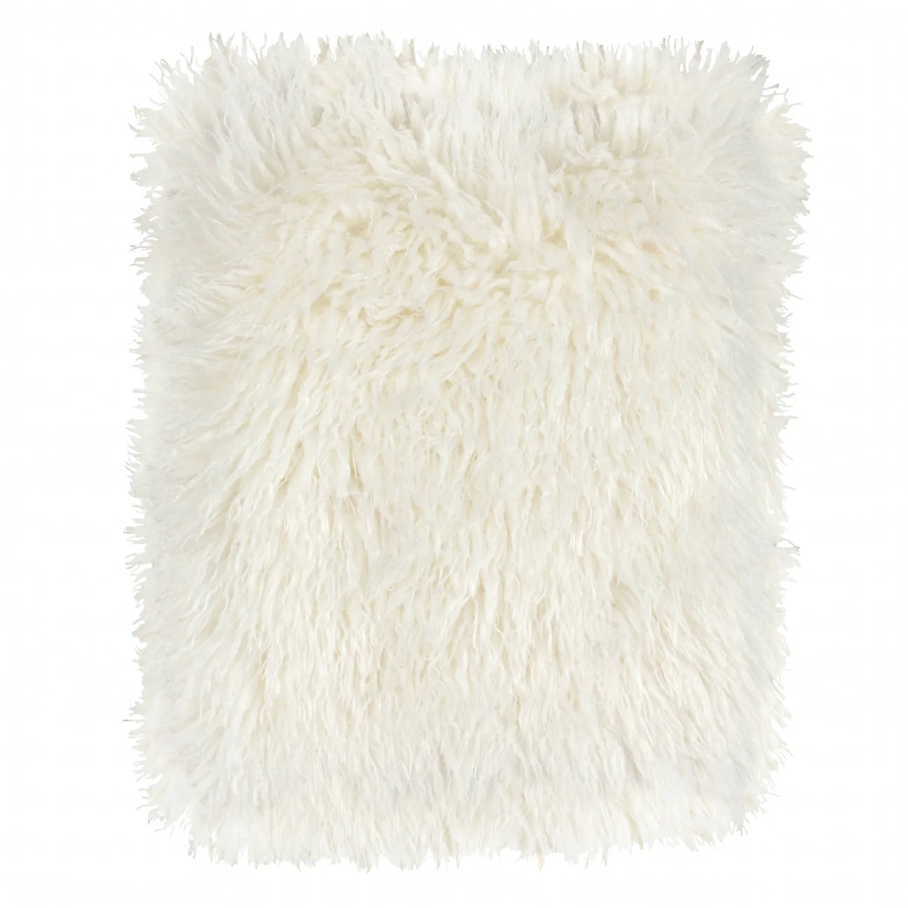 Luxe Ecru Faux Fur Throw Blanket