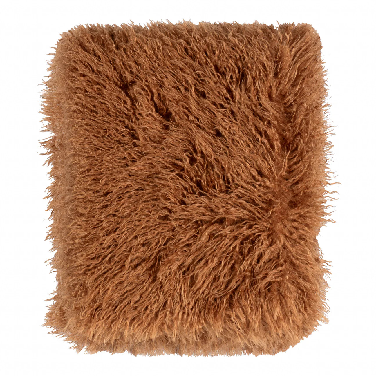 Luxe Rust Faux Fur Throw Blanket