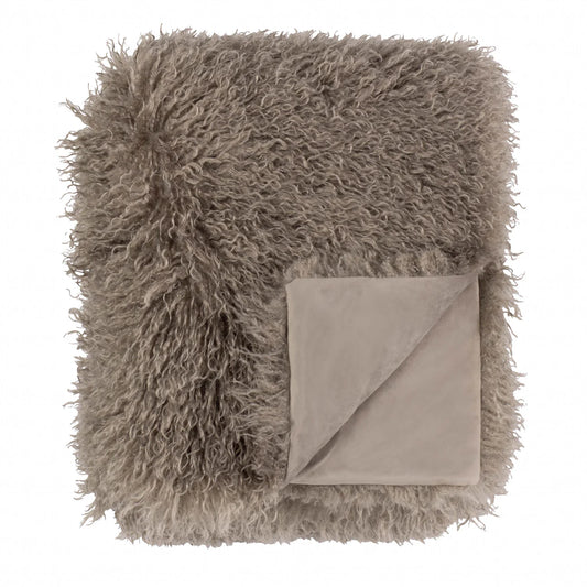 Luxe Mocha Faux Fur Throw Blanket