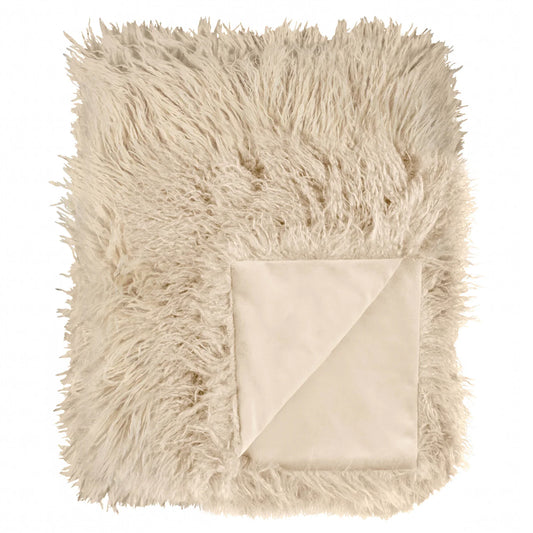 Luxe Natural Faux Fur Throw Blanket