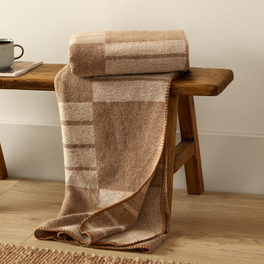 Biscuit Check Throw Blanket