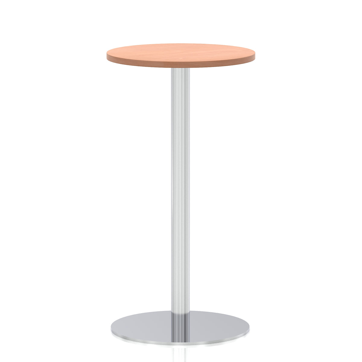 Arlo Round Poseur Table – Silver Base Beech 600 1145mm - Industrious Decor