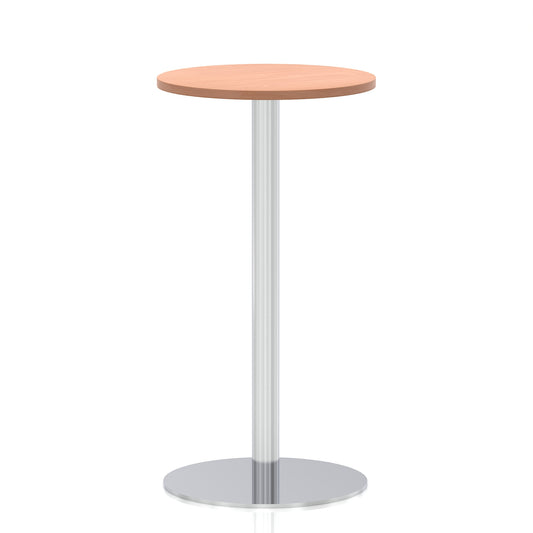 Arlo Round Poseur Table – Silver Base Beech 600 1145mm - Industrious Decor