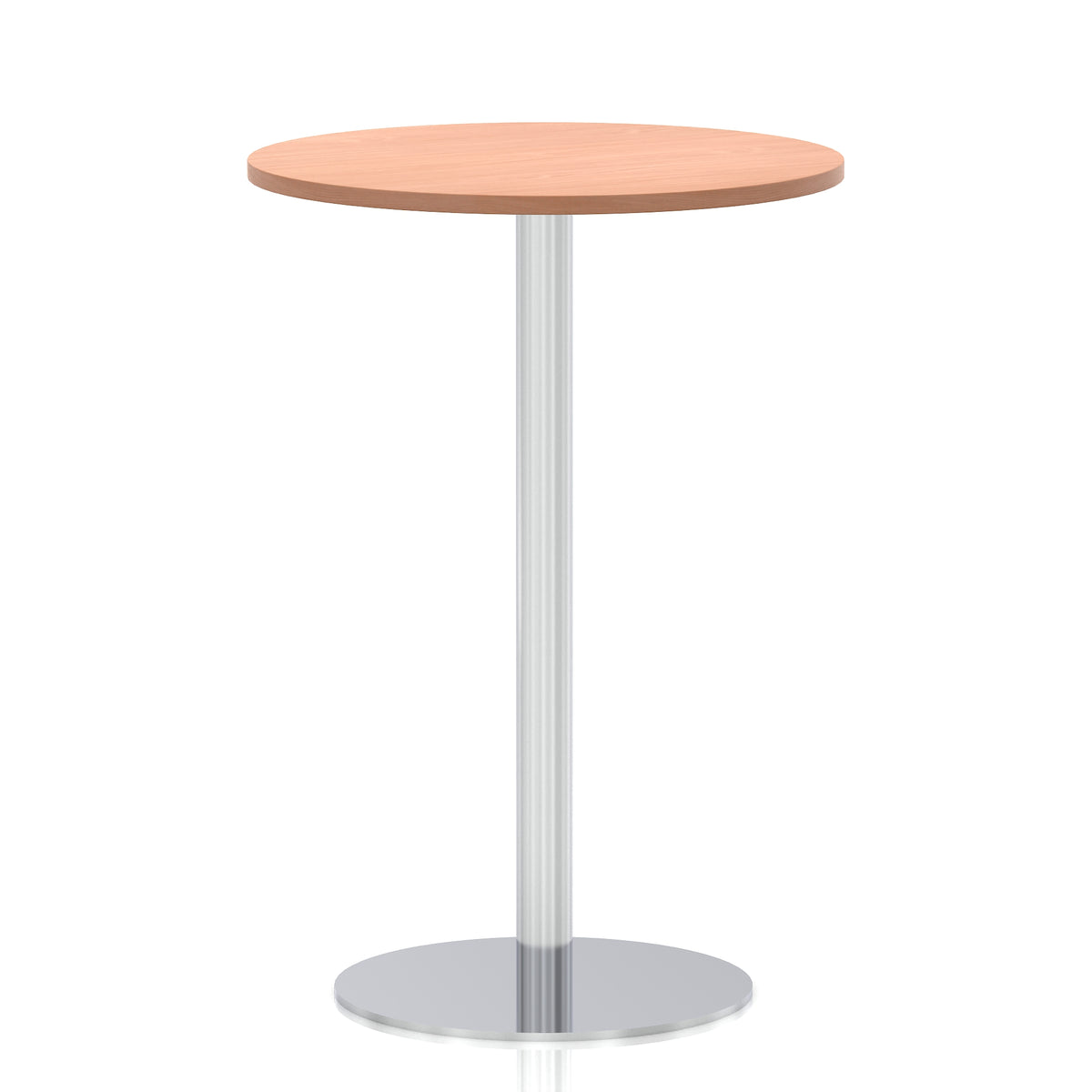Arlo Round Poseur Table – Silver Base Beech 800 1145mm - Industrious Decor
