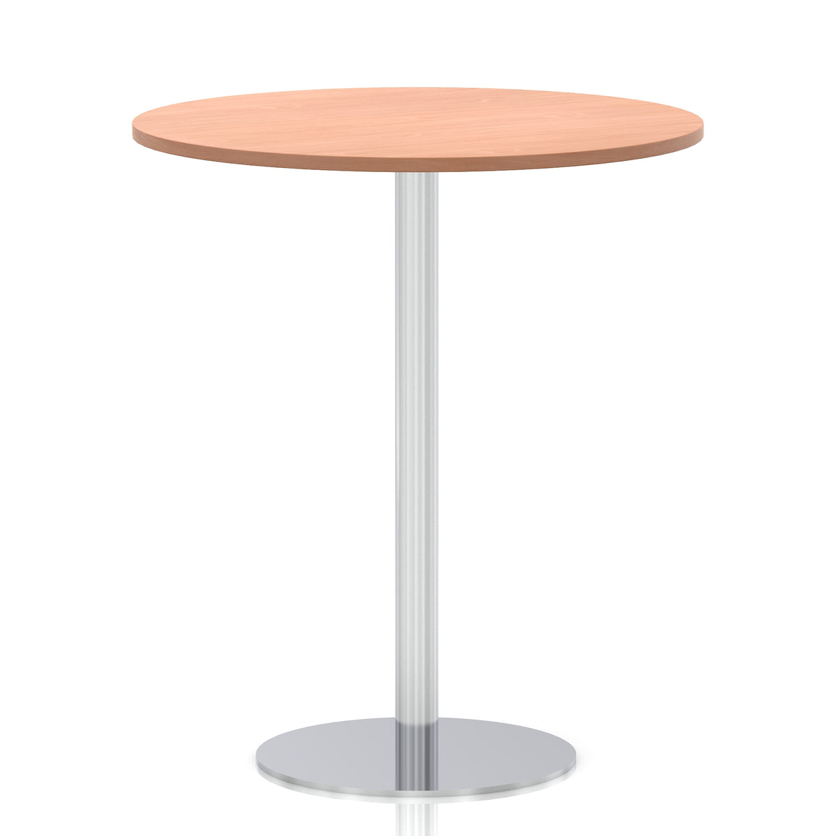 Arlo Round Poseur Table – Silver Base Beech 1000 1145mm - Industrious Decor