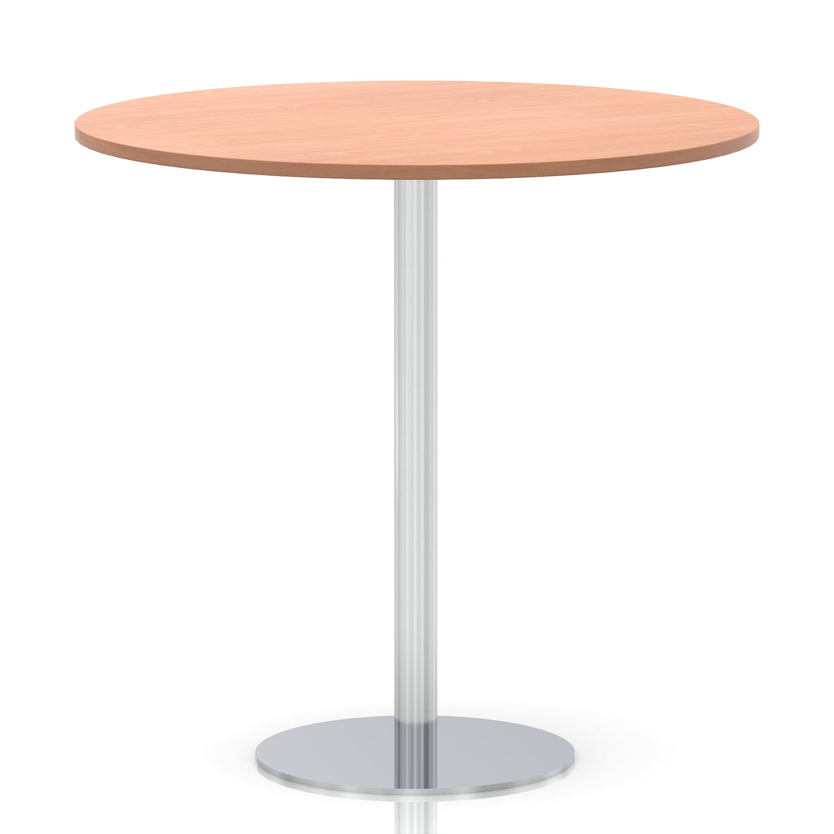 Arlo Round Poseur Table – Silver Base Beech 1200 1145mm - Industrious Decor