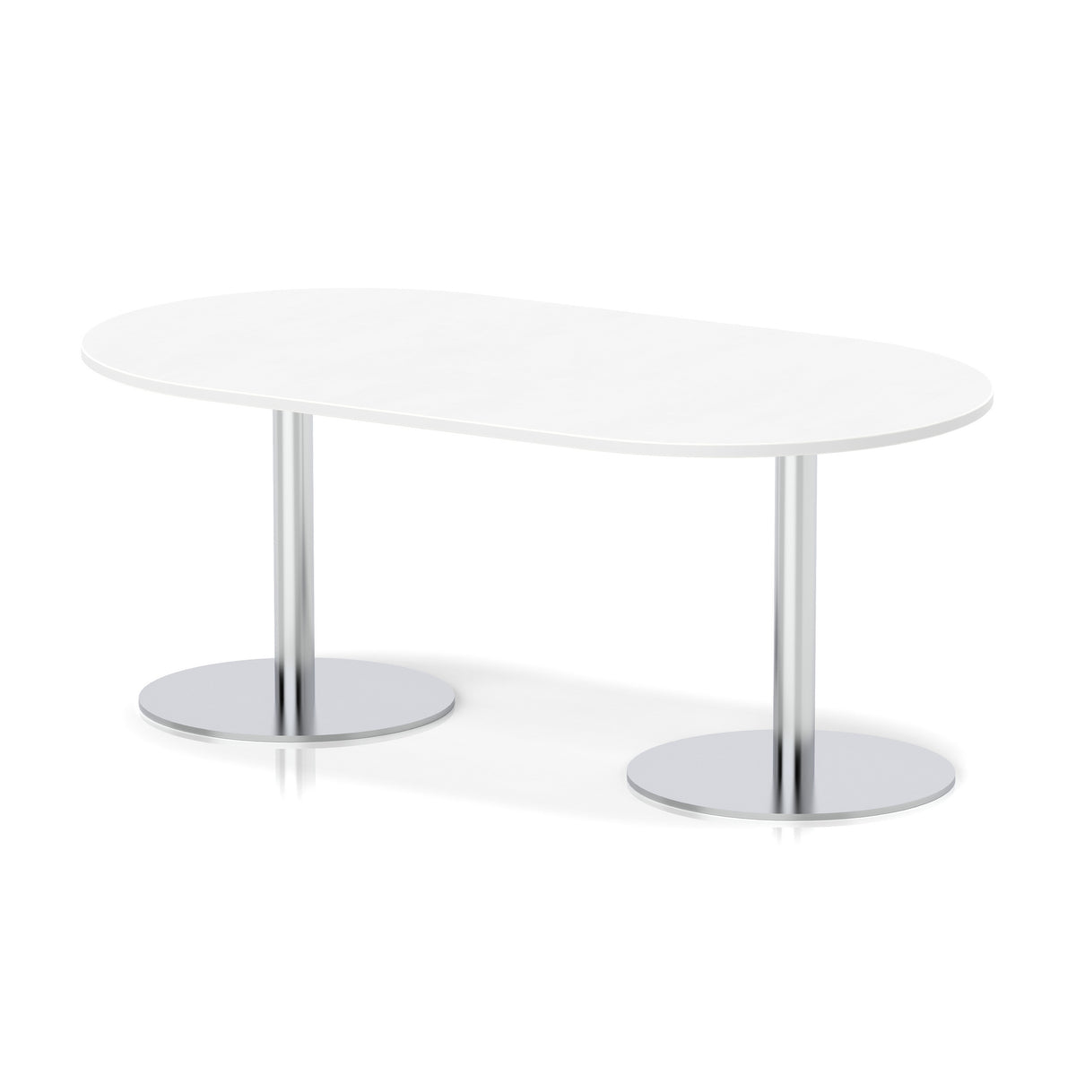 Italia Boardroom Table Silver Leg White 1800 725mm - Industrious Decor