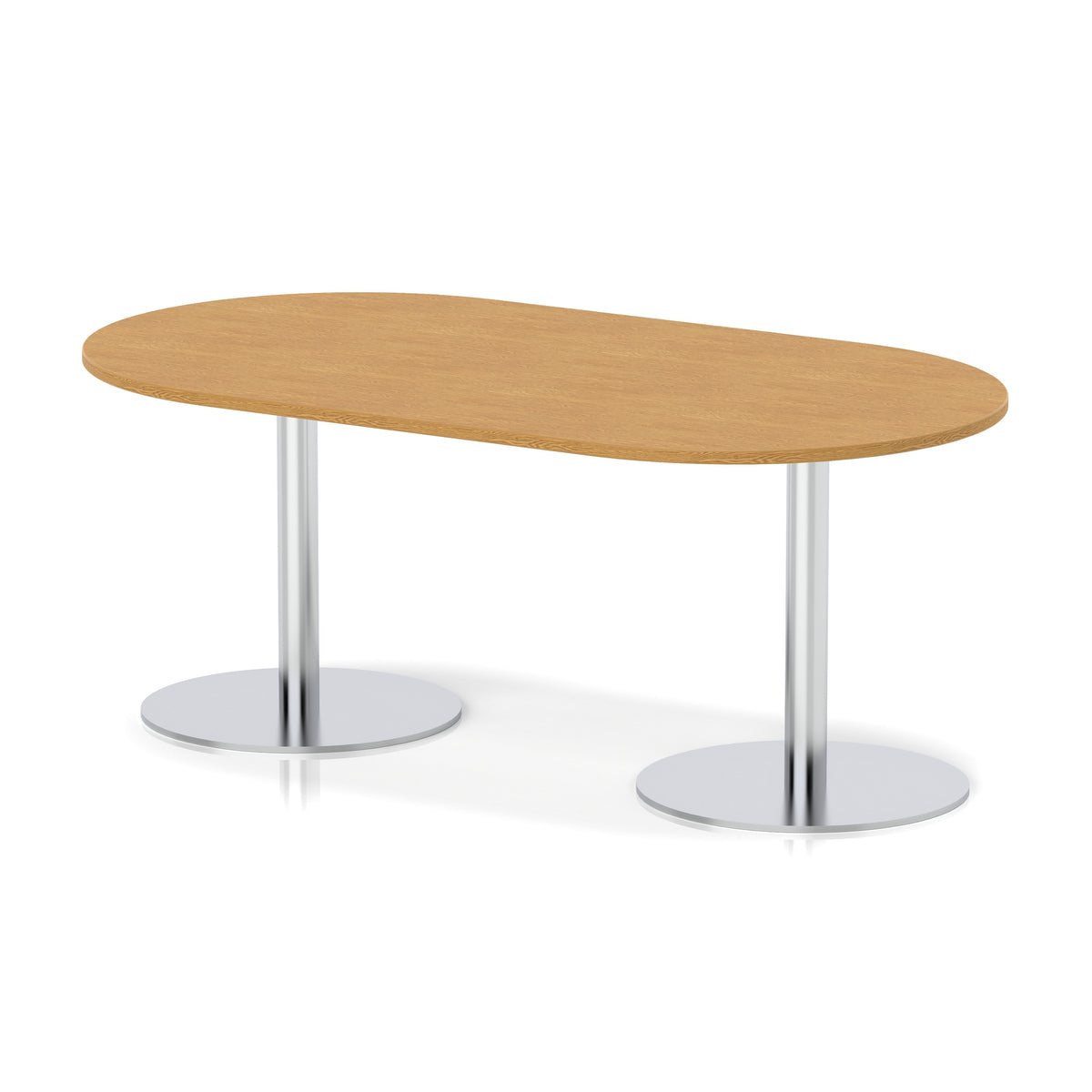 Italia Boardroom Table Silver Leg Oak 1800 725mm - Industrious Decor