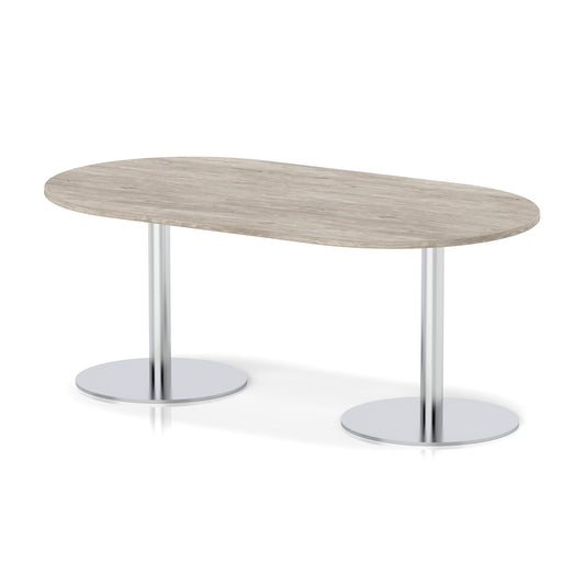 Arlo Meeting & Dining Table – Silver Base Grey Oak 1800 725mm - Industrious Decor