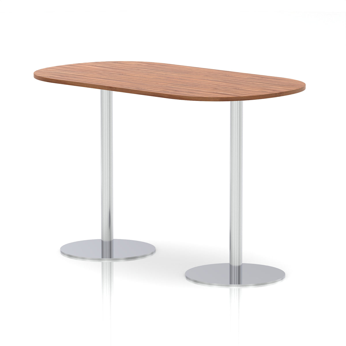Italia Boardroom Table Silver Leg Walnut 1800 1145mm - Industrious Decor