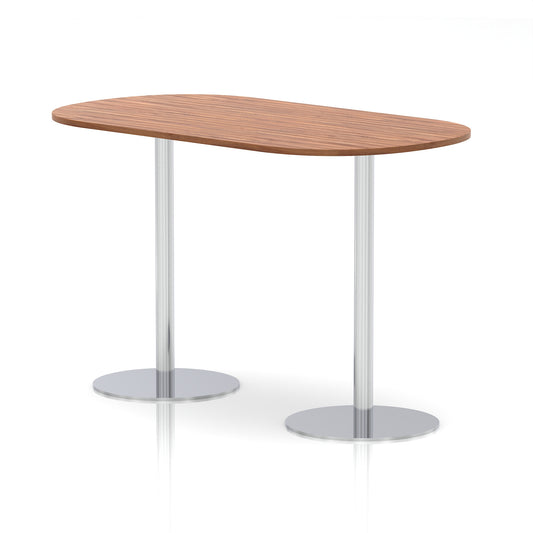 Arlo Poseur Meeting Table – Silver Base Walnut 1800 1145mm - Industrious Decor