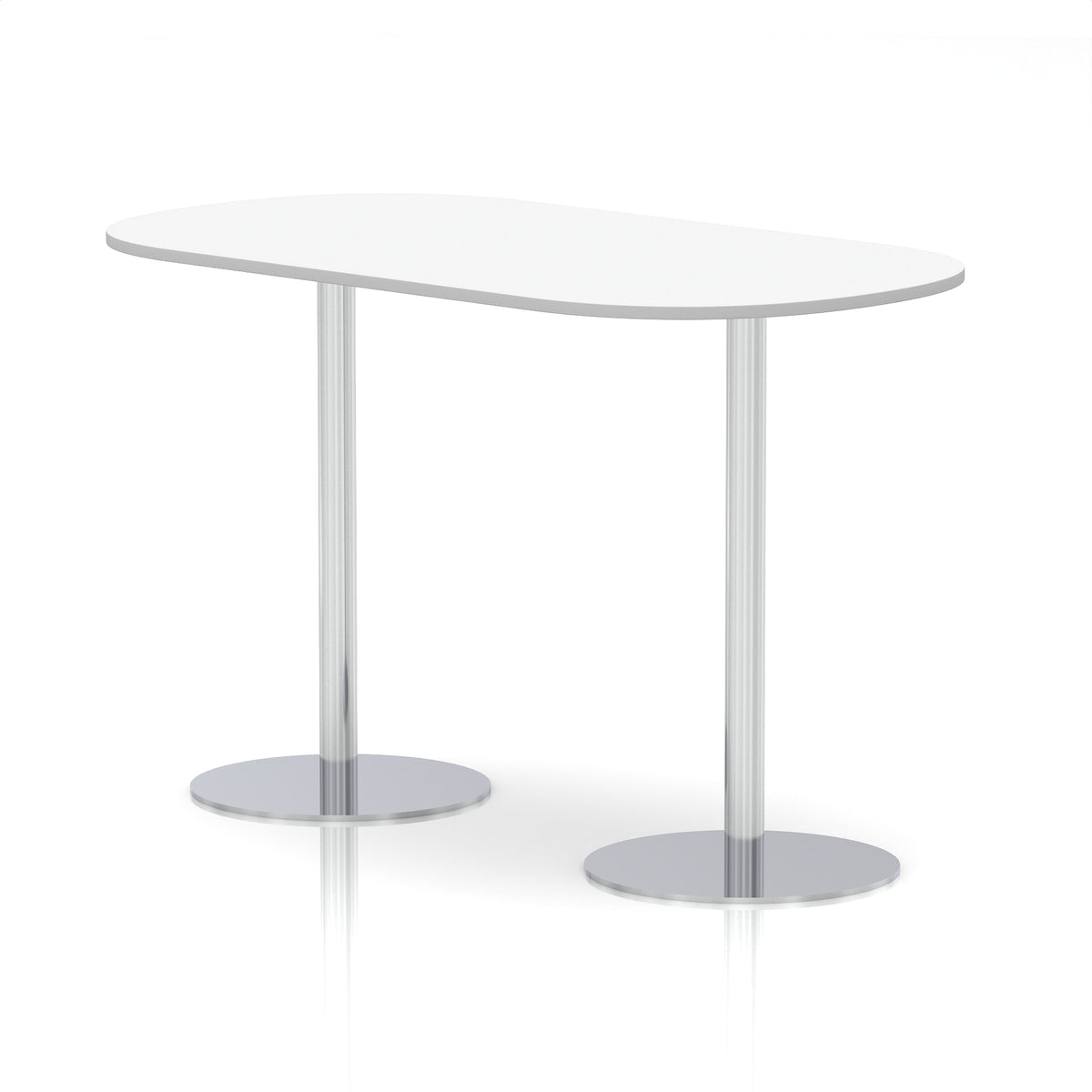 Italia Boardroom Table Silver Leg White 1800 1145mm - Industrious Decor