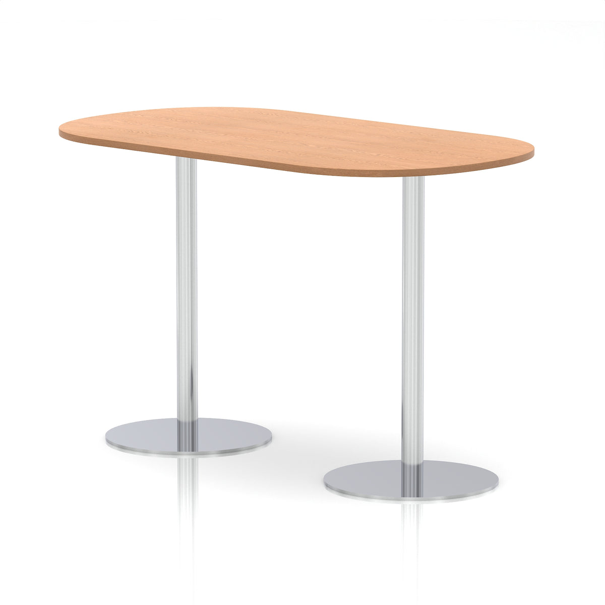 Italia Boardroom Table Silver Leg Oak 1800 1145mm - Industrious Decor