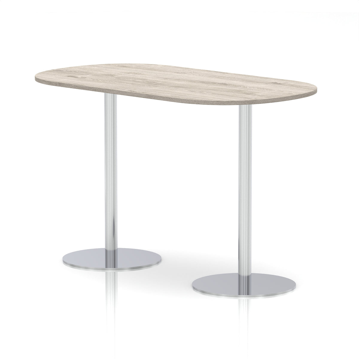 Italia Boardroom Table Silver Leg Grey Oak 1800 1145mm - Industrious Decor