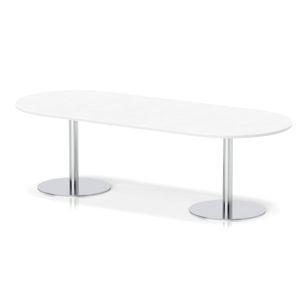 Italia Boardroom Table Silver Leg White 2400 725mm - Industrious Decor