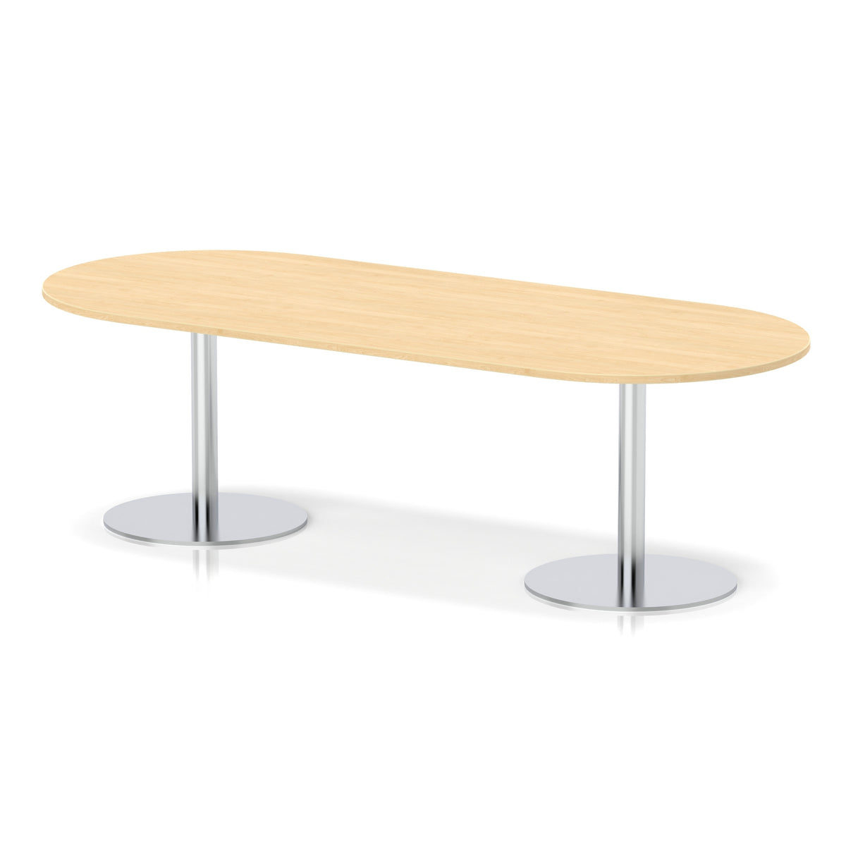Italia Boardroom Table Silver Leg Maple 2400 725mm - Industrious Decor