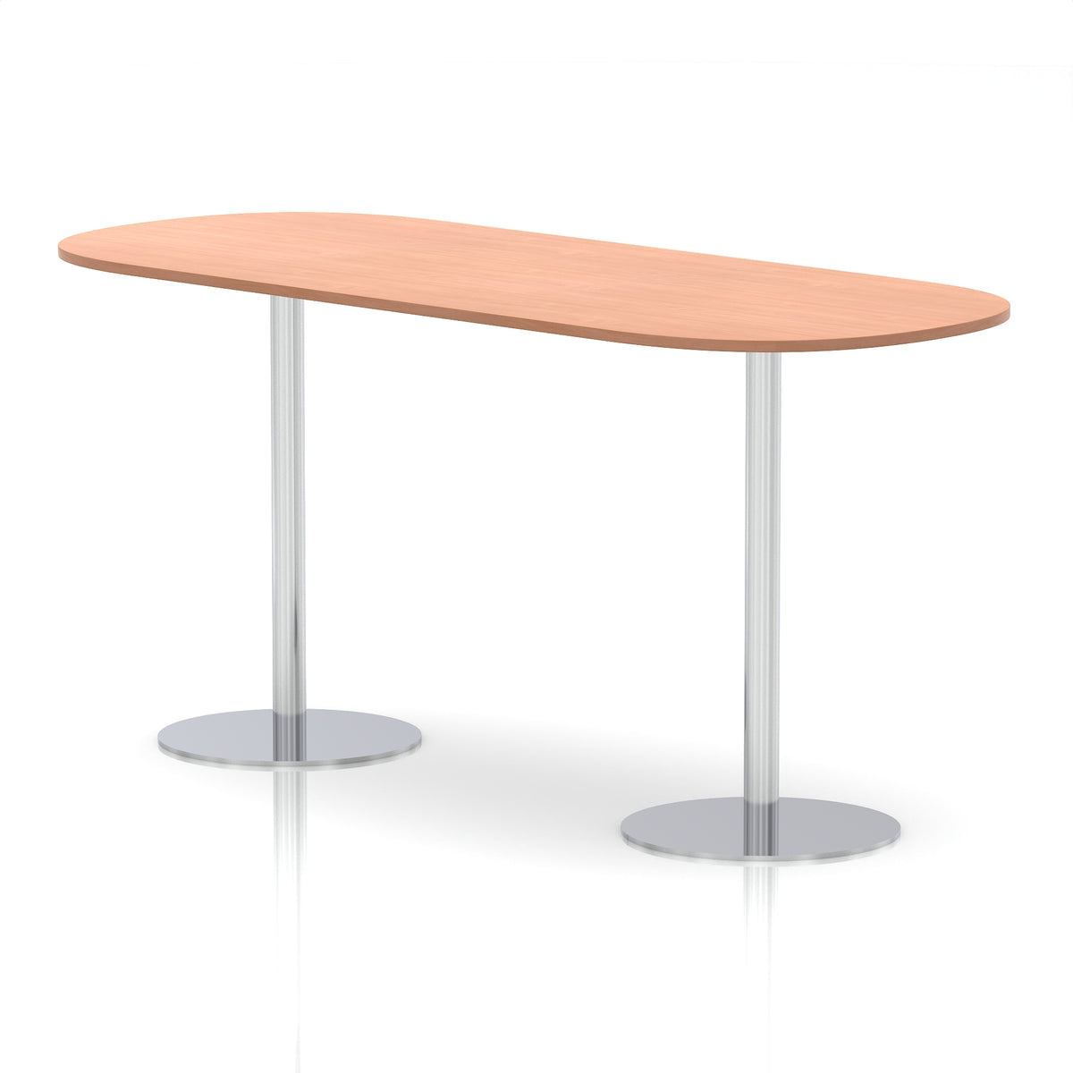 Italia Boardroom Table Silver Leg Beech 2400 1145mm - Industrious Decor