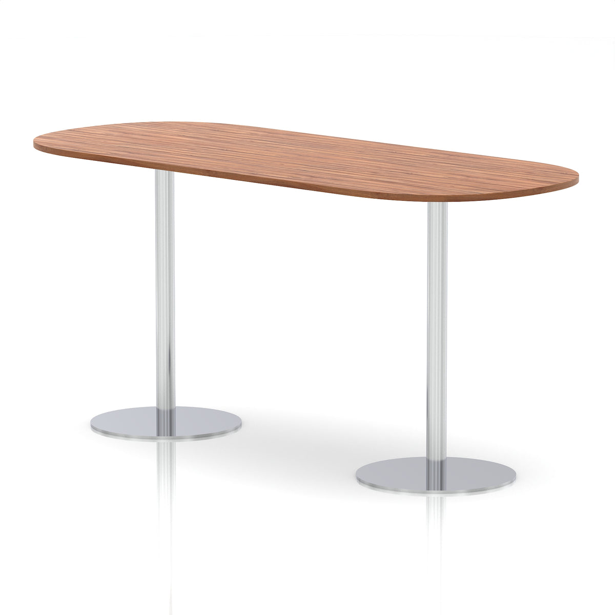 Italia Boardroom Table Silver Leg Walnut 2400 1145mm - Industrious Decor