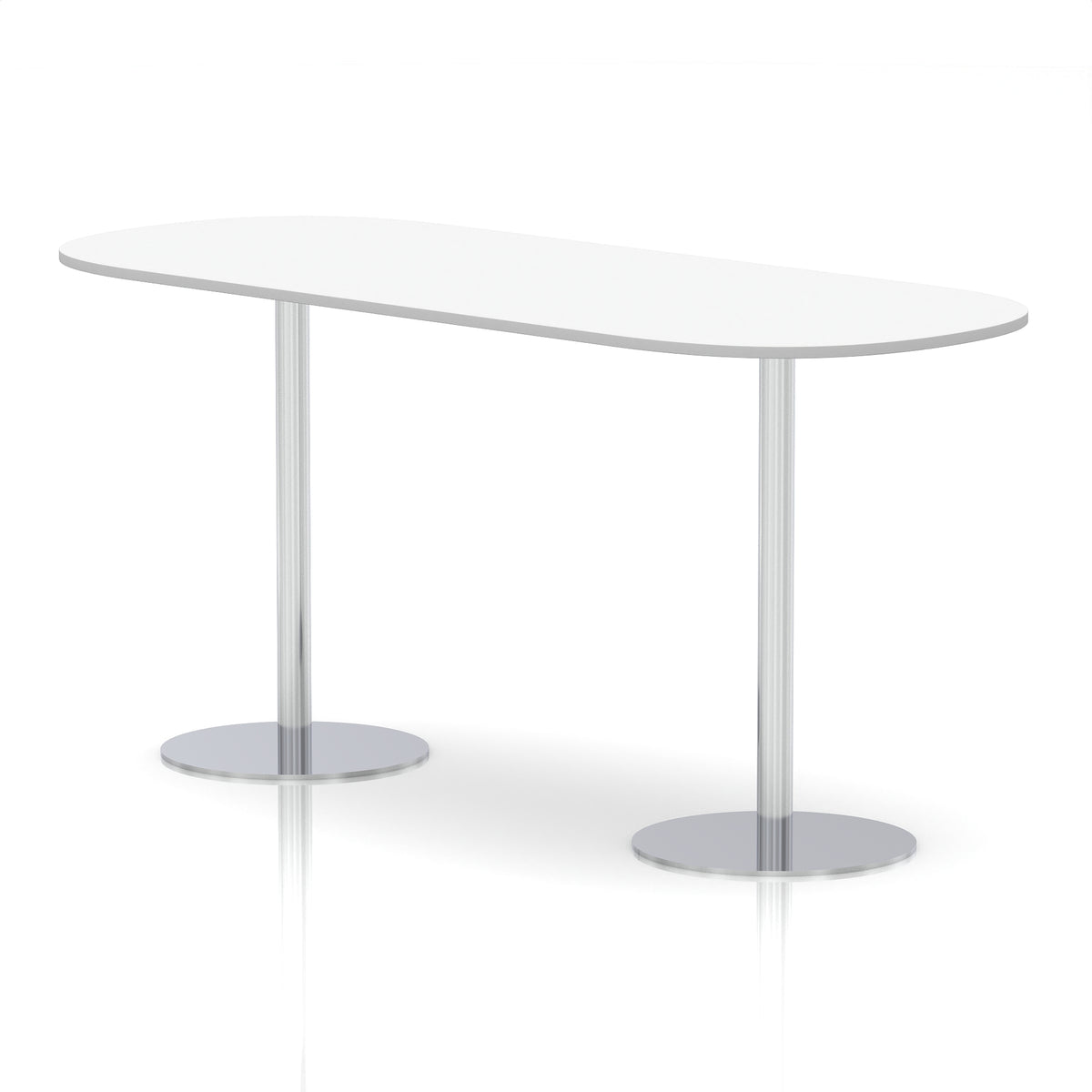 Italia Boardroom Table Silver Leg White 2400 1145mm - Industrious Decor