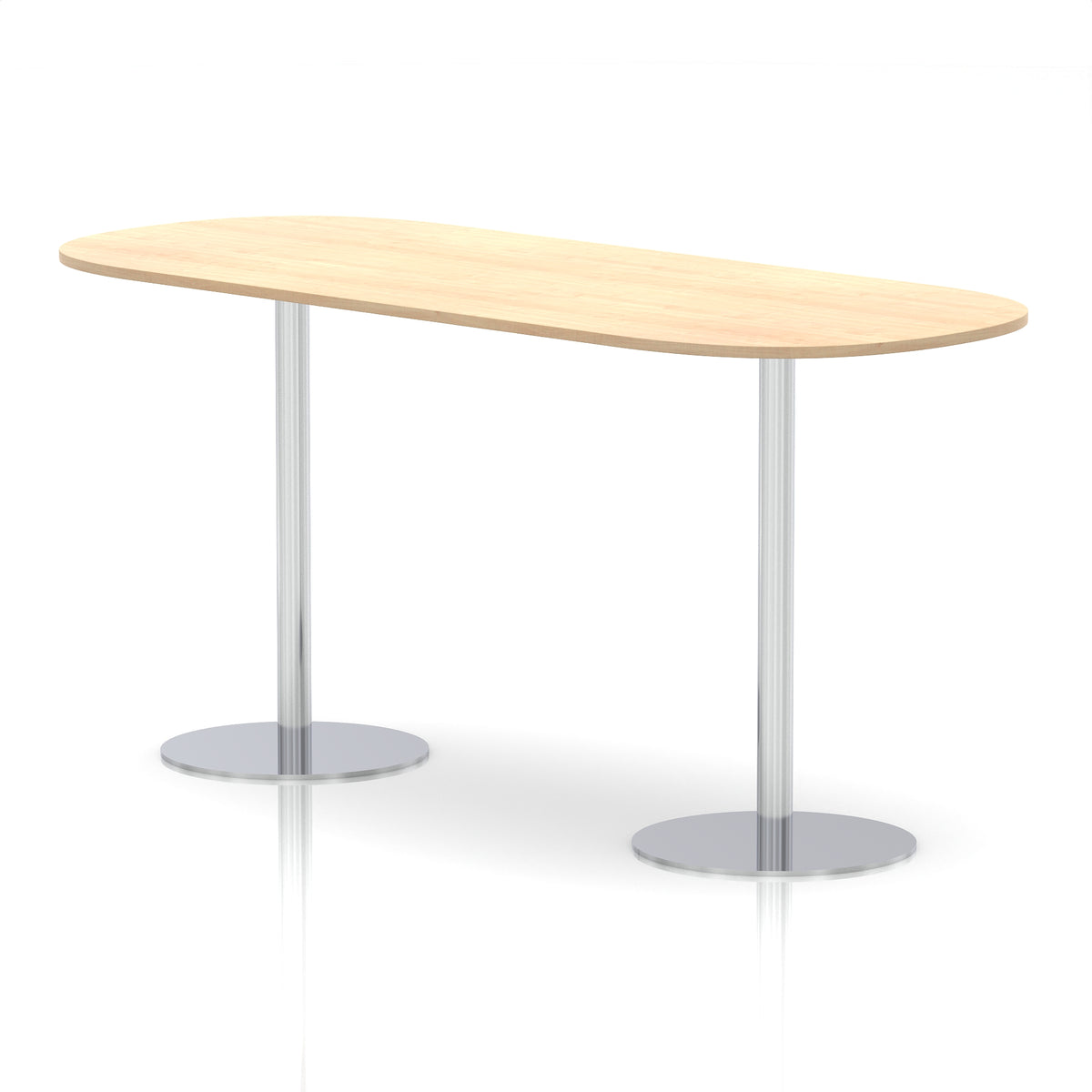 Italia Boardroom Table Silver Leg Maple 2400 1145mm - Industrious Decor