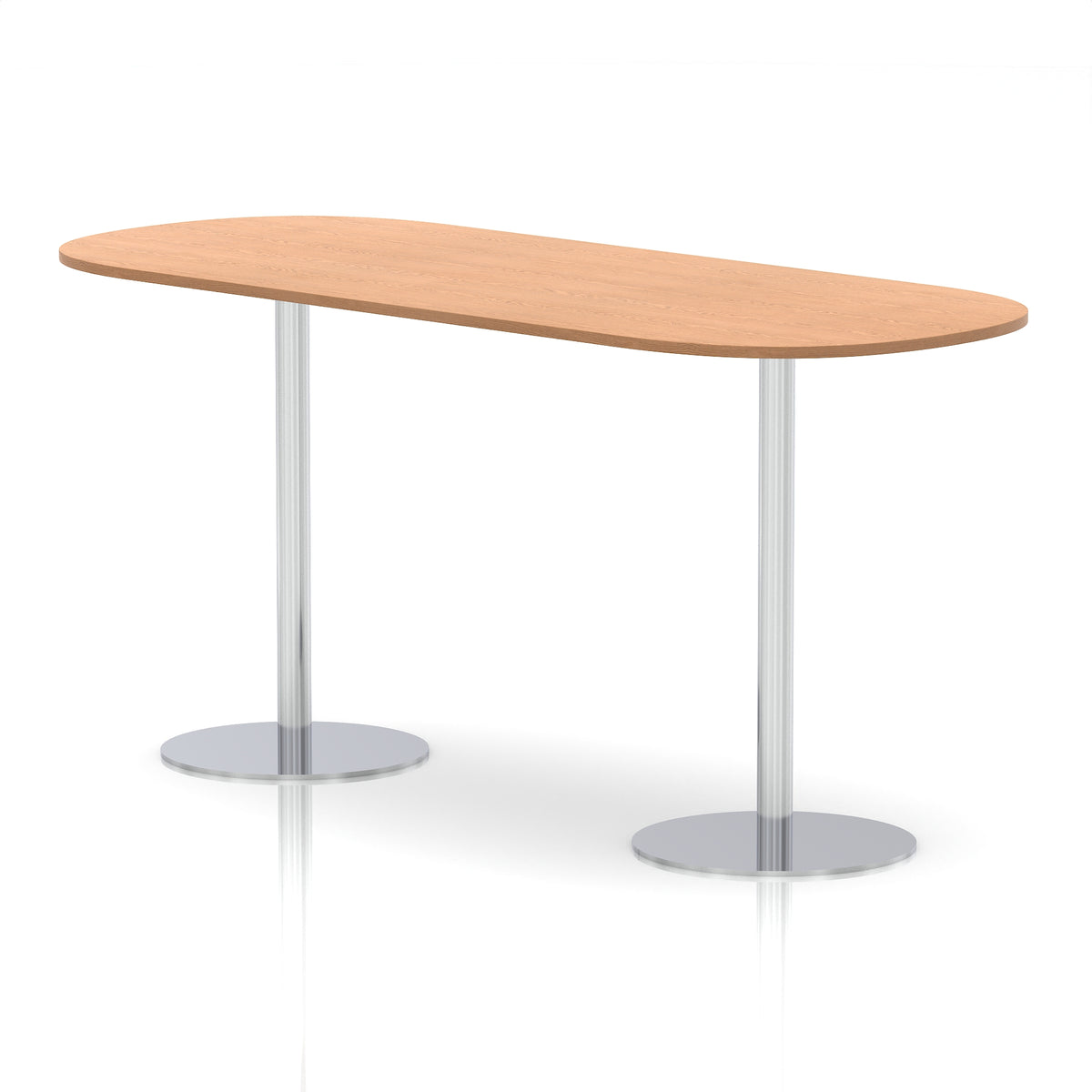 Italia Boardroom Table Silver Leg Oak 2400 1145mm - Industrious Decor