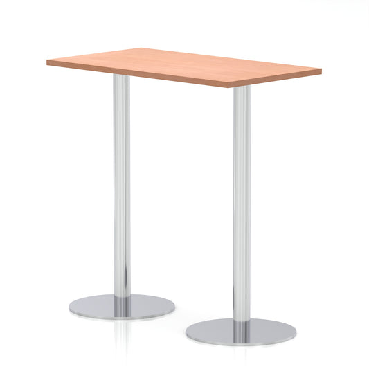 Arlo Slimline Rectangular Poseur Table – Silver Base Beech 1200 1145mm - Industrious Decor