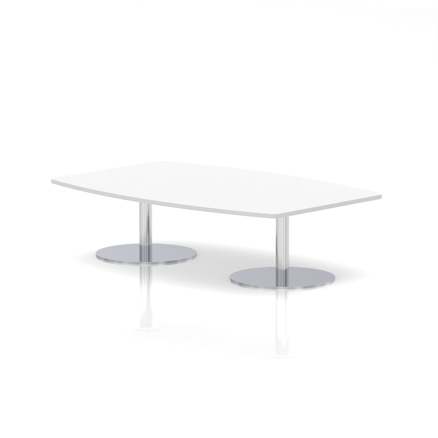 Italia High Gloss Boardroom Coffee Table White 1800 Silver - Industrious Decor