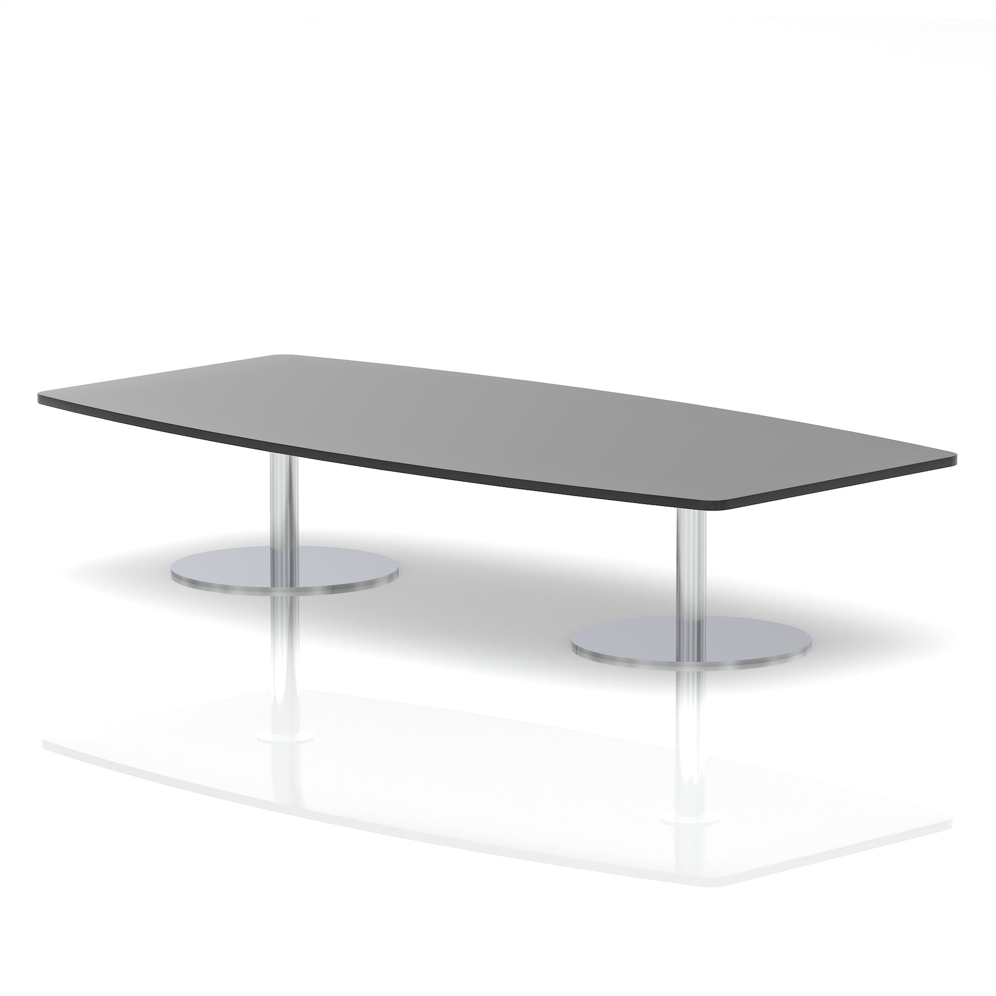 Italia High Gloss Boardroom Coffee Table Black 2400 Silver - Industrious Decor