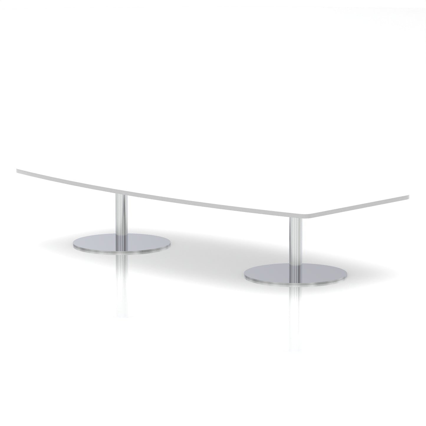 Italia High Gloss Boardroom Coffee Table White 2400 Silver - Industrious Decor