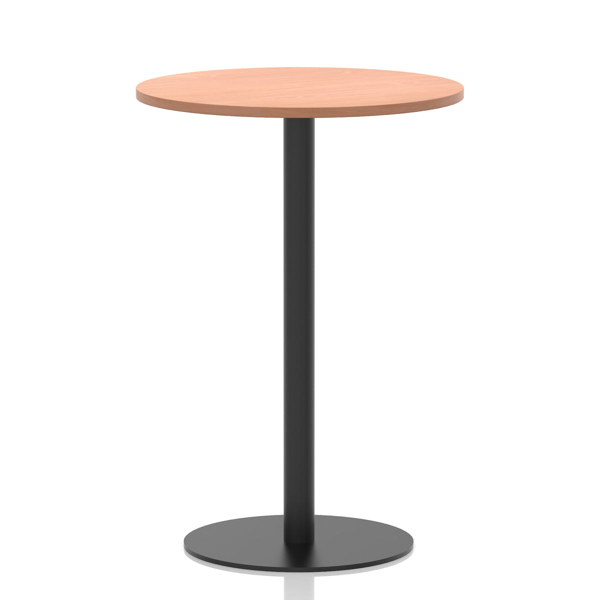 Tavren Round Poseur Table – Black Base Beech 800 1145mm - Industrious Decor