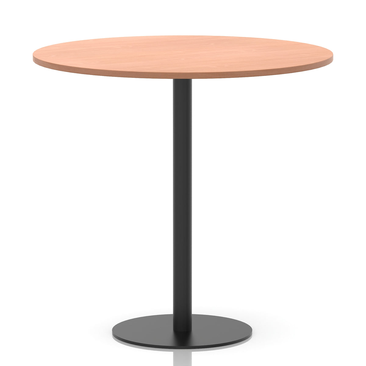 Tavren Round Poseur Table – Black Base Beech 1200 1145mm - Industrious Decor