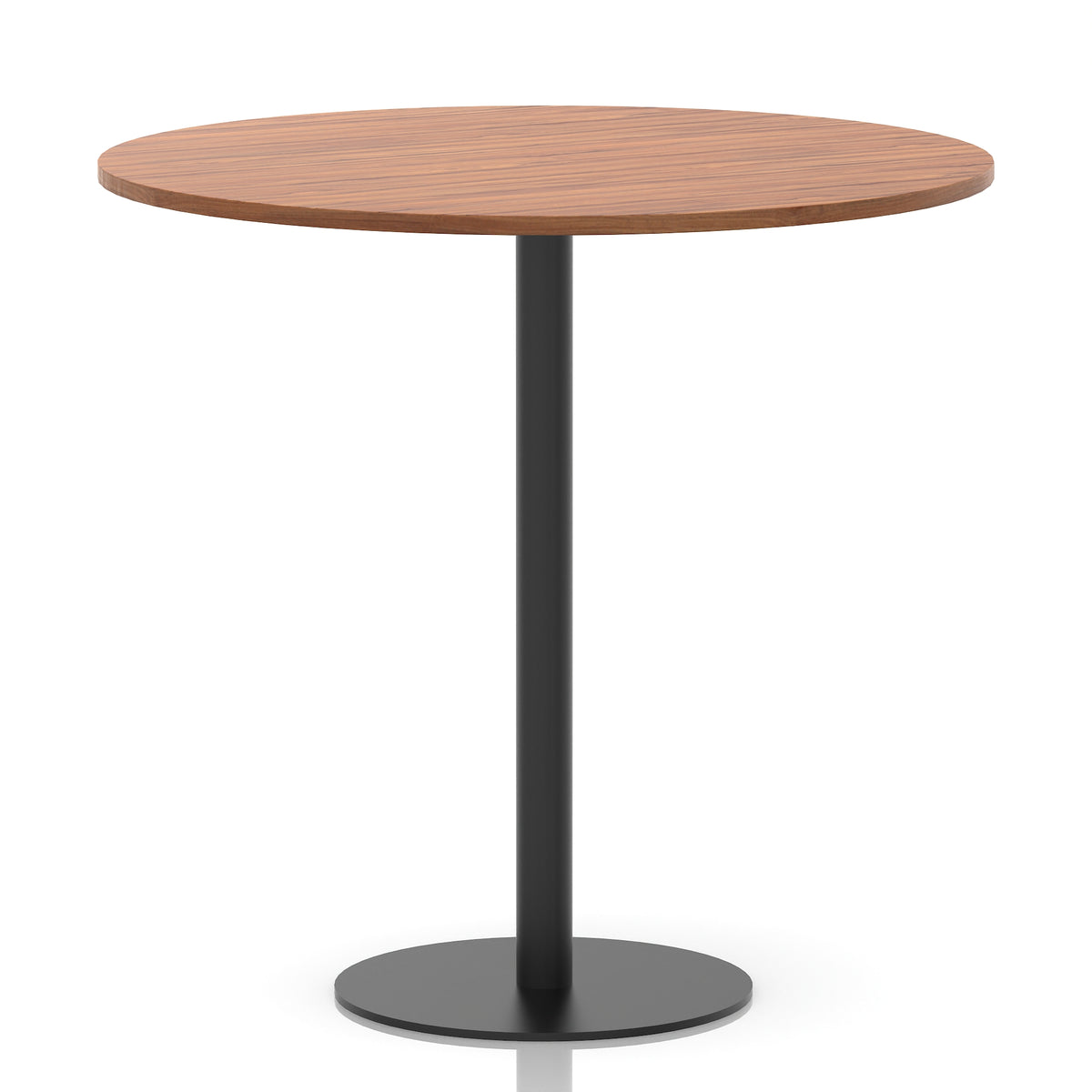 Tavren Round Poseur Table – Black Base Walnut 1200 1145mm - Industrious Decor