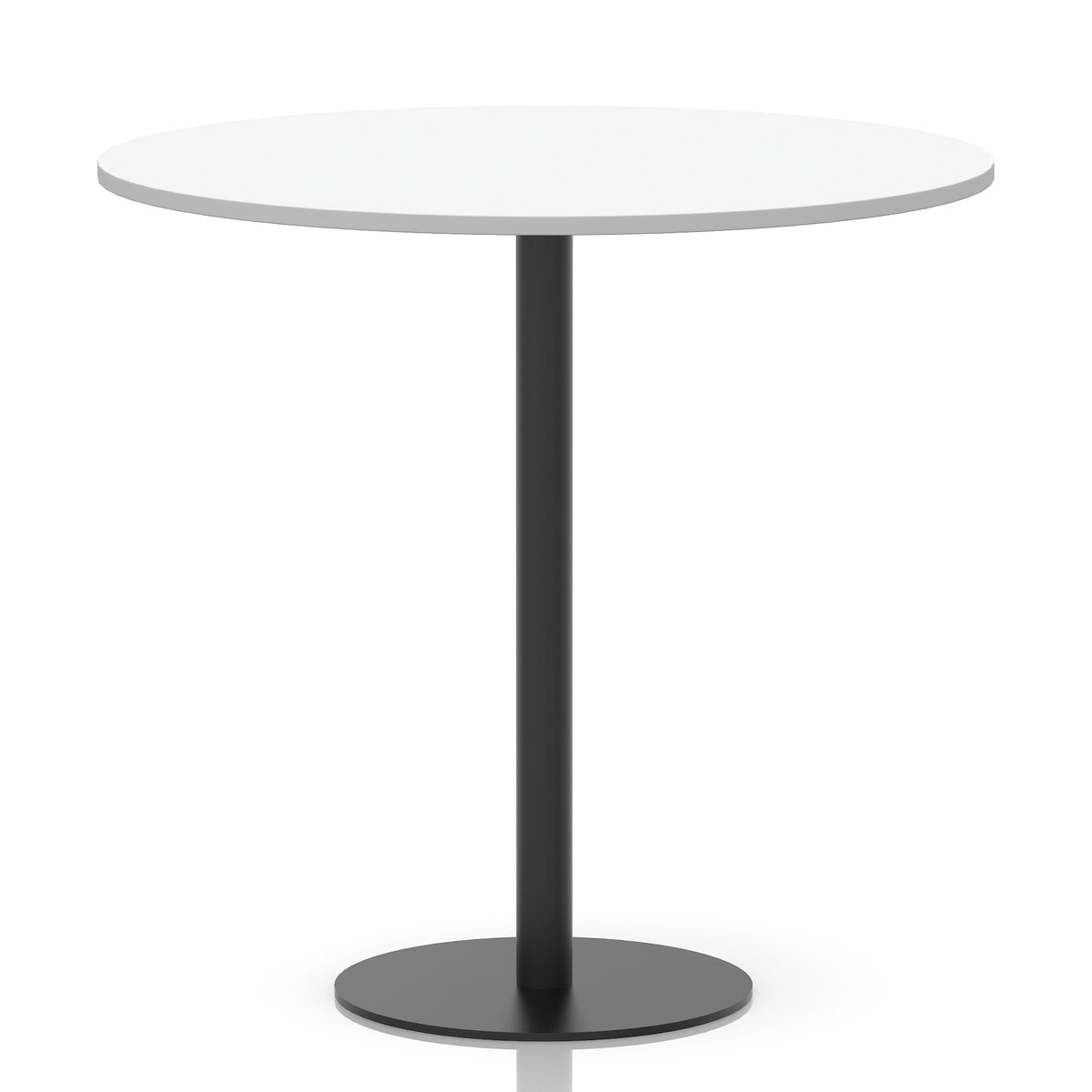 Tavren Round Poseur Table – Black Base White 1200 1145mm - Industrious Decor