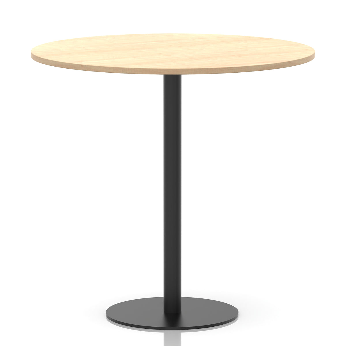 Tavren Round Poseur Table – Black Base Maple 1200 1145mm - Industrious Decor