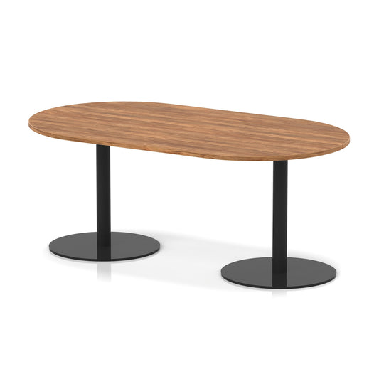 Italia Boardroom Table Black Leg Walnut 1800 725mm - Industrious Decor