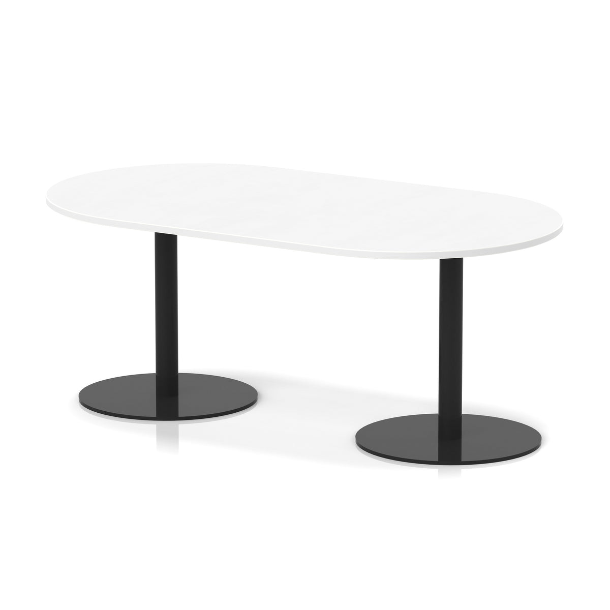 Italia Boardroom Table Black Leg White 1800 725mm - Industrious Decor