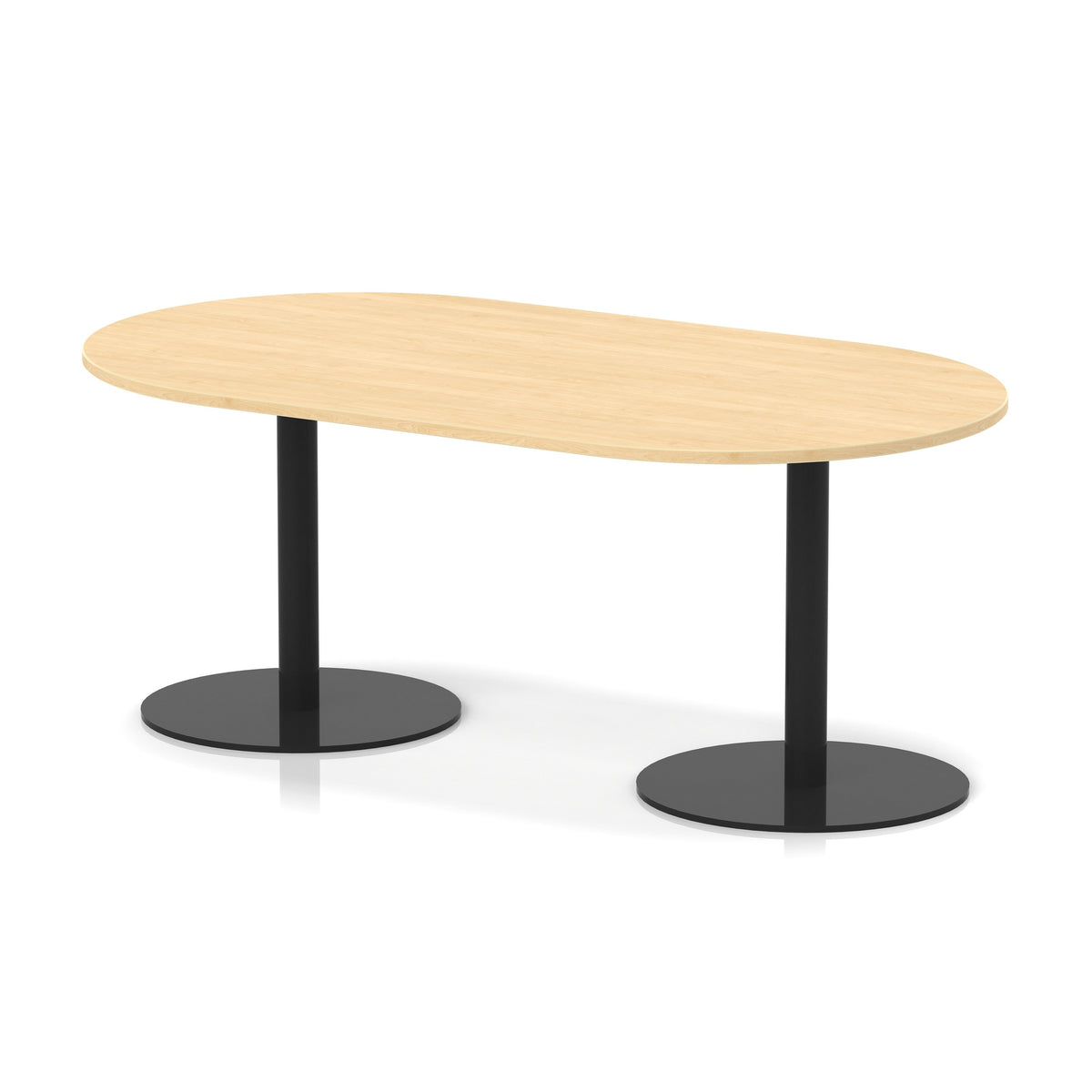 Italia Boardroom Table Black Leg Maple 1800 725mm - Industrious Decor