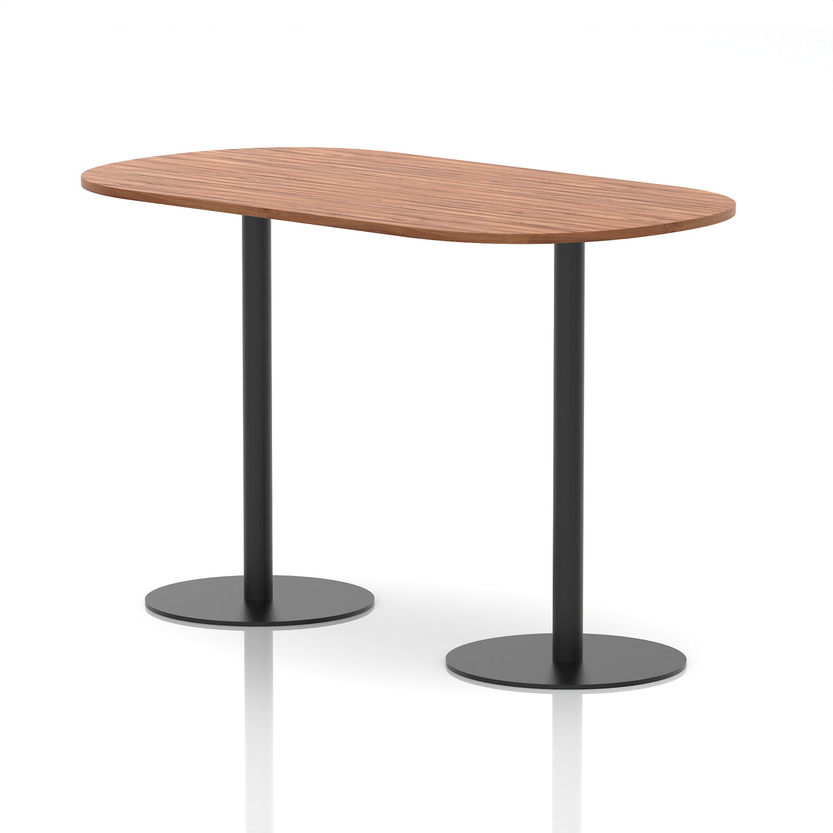 Italia Boardroom Table Black Leg Walnut 1800 1145mm - Industrious Decor
