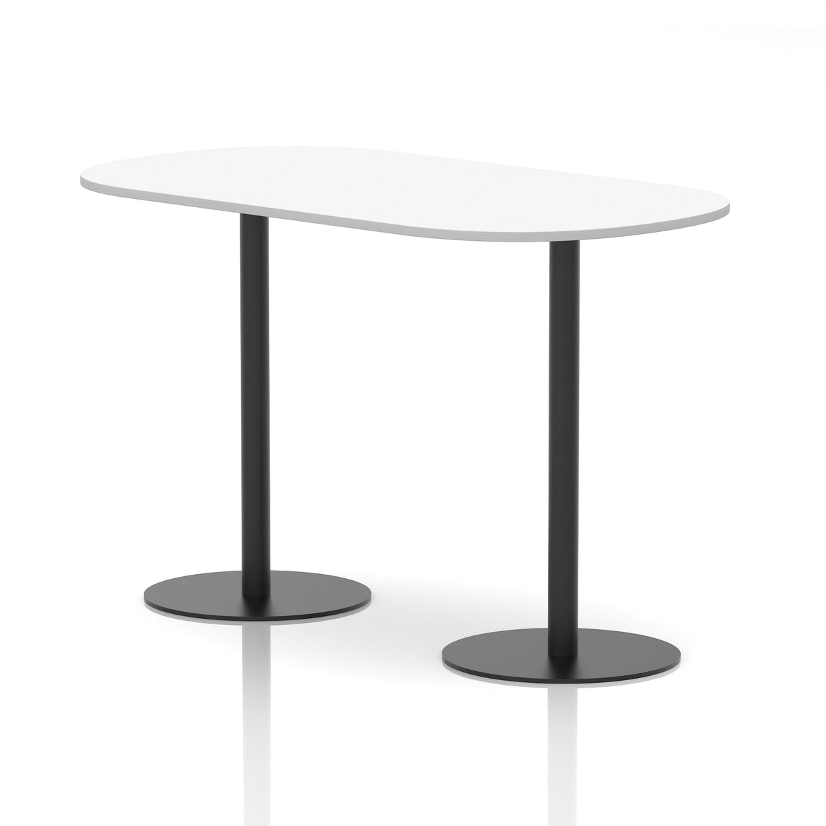 Italia Boardroom Table Black Leg White 1800 1145mm - Industrious Decor