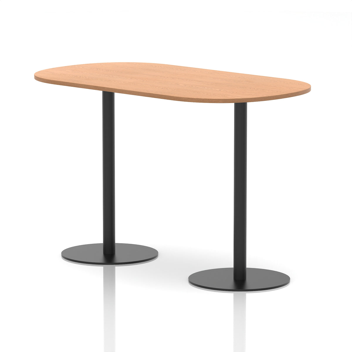 Italia Boardroom Table Black Leg Oak 1800 1145mm - Industrious Decor