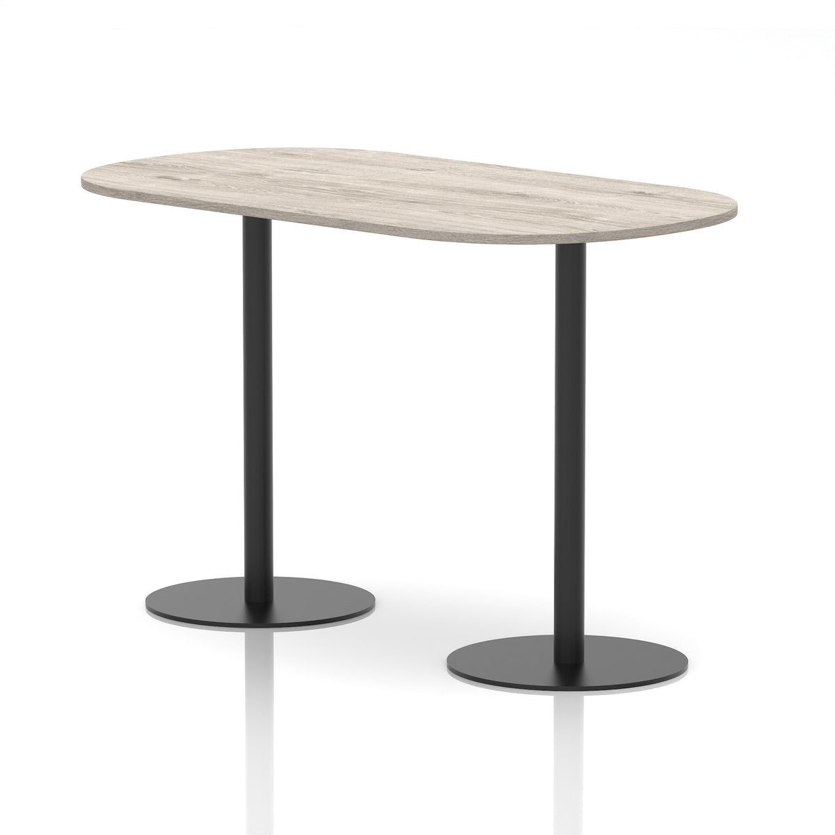 Italia Boardroom Table Black Leg Grey Oak 1800 1145mm - Industrious Decor