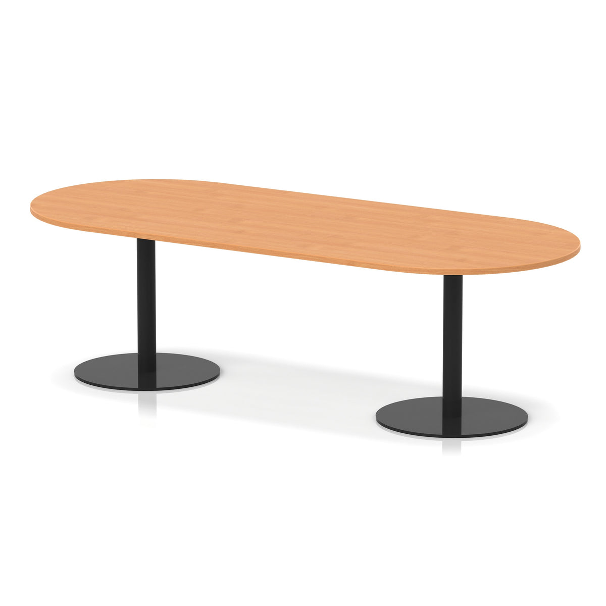 Italia Boardroom Table Black Leg Beech 2400 725mm - Industrious Decor