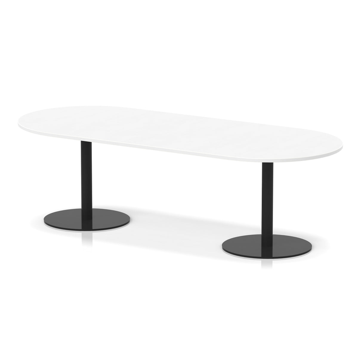 Italia Boardroom Table Black Leg White 2400 725mm - Industrious Decor